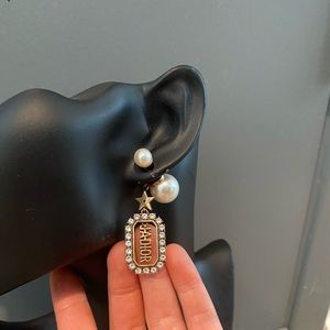 Earrings Dior J’adior pearls crystals antique gold